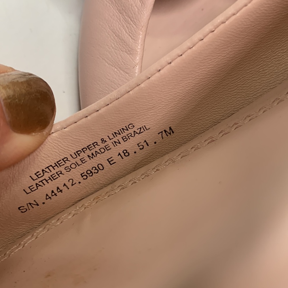 Tory Burch Rosalind Pale Pink Leather Ballet Flat with Bows S-168 Sz 7 - Picture 10 of 12